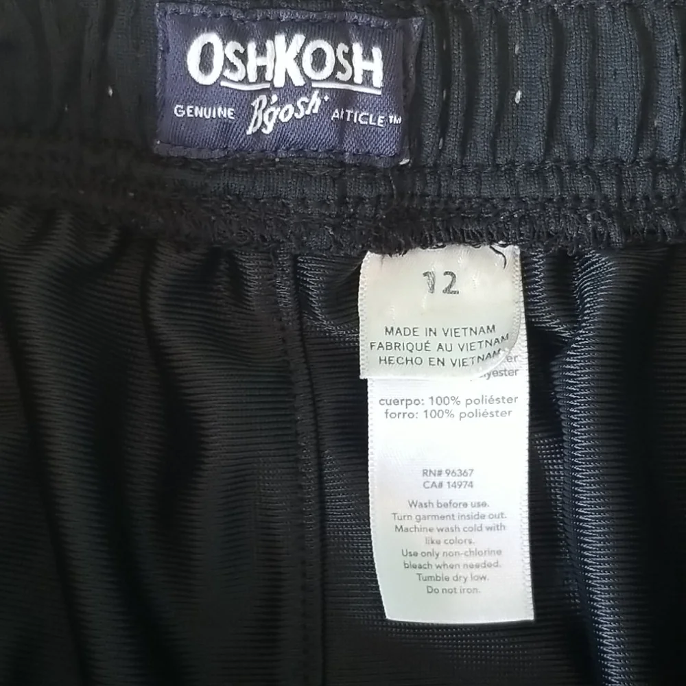 Osh kosh black pull on mesh sports shorts 12